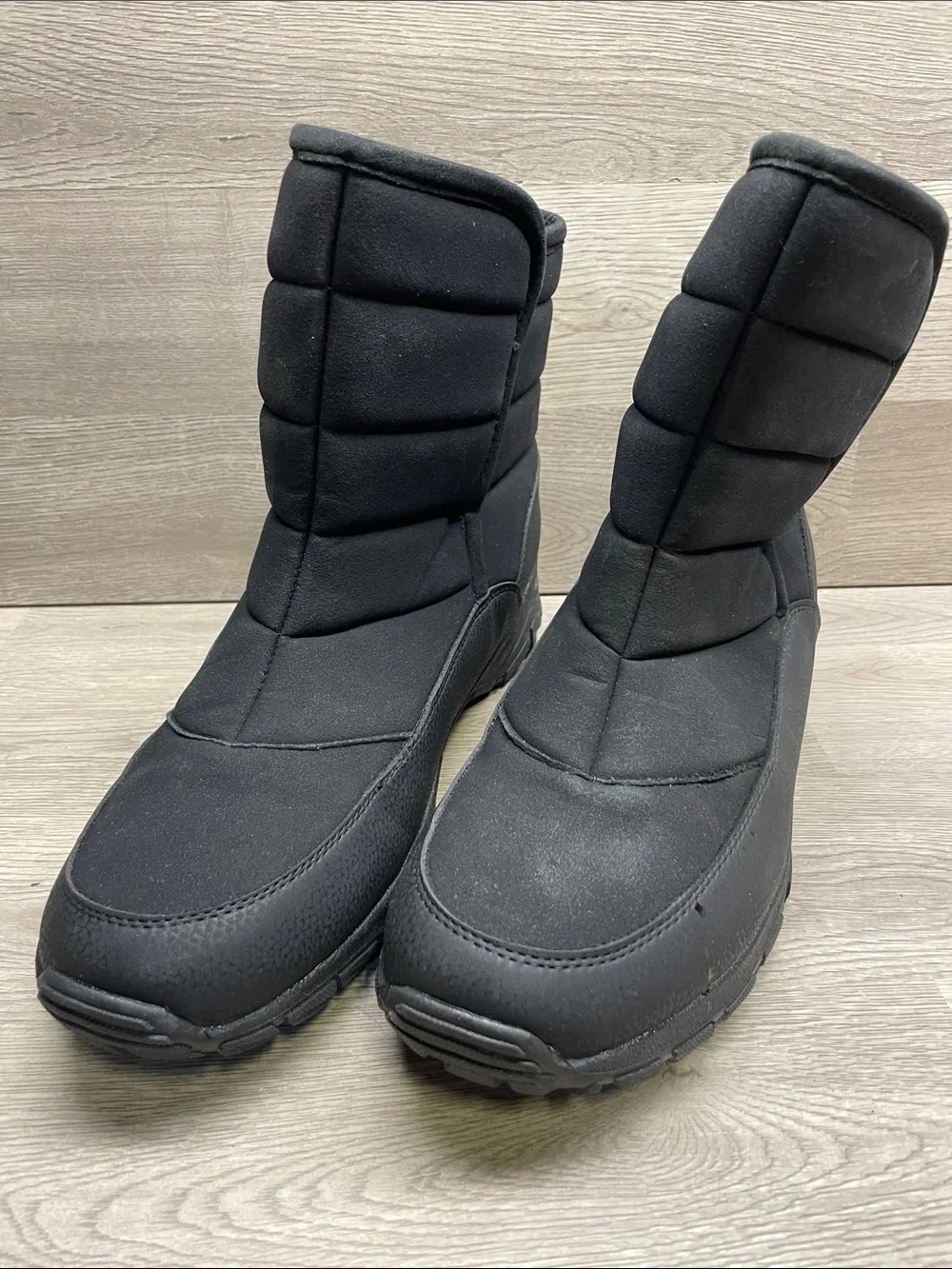Lands' End Women's Black Quilted Mid-Calf Winter Boots #1552